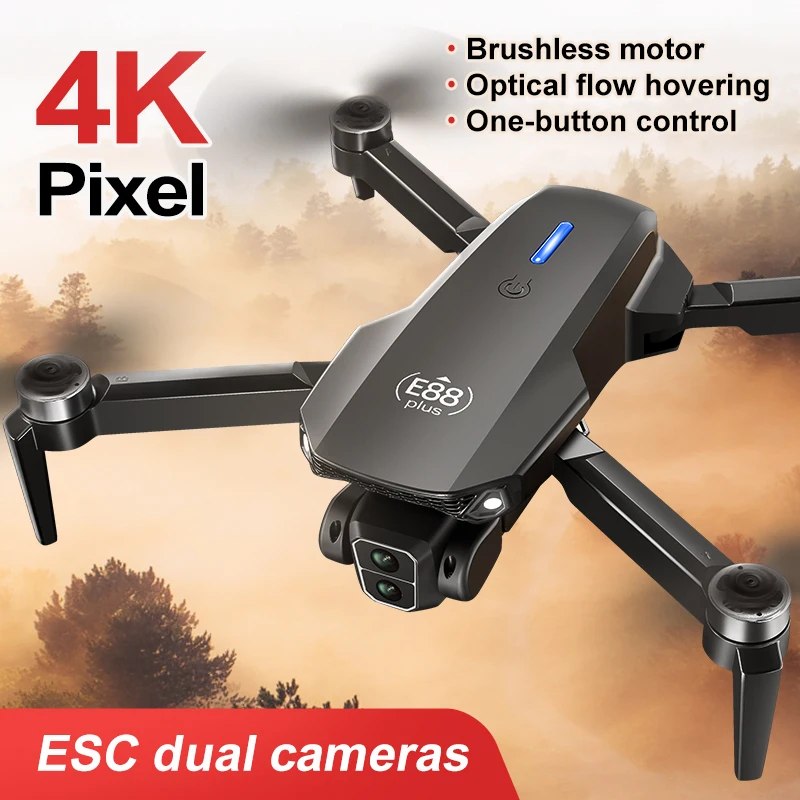 New E88 Plus Quadcopter Drone: - Drone Gimbal Brushless 评论和价格